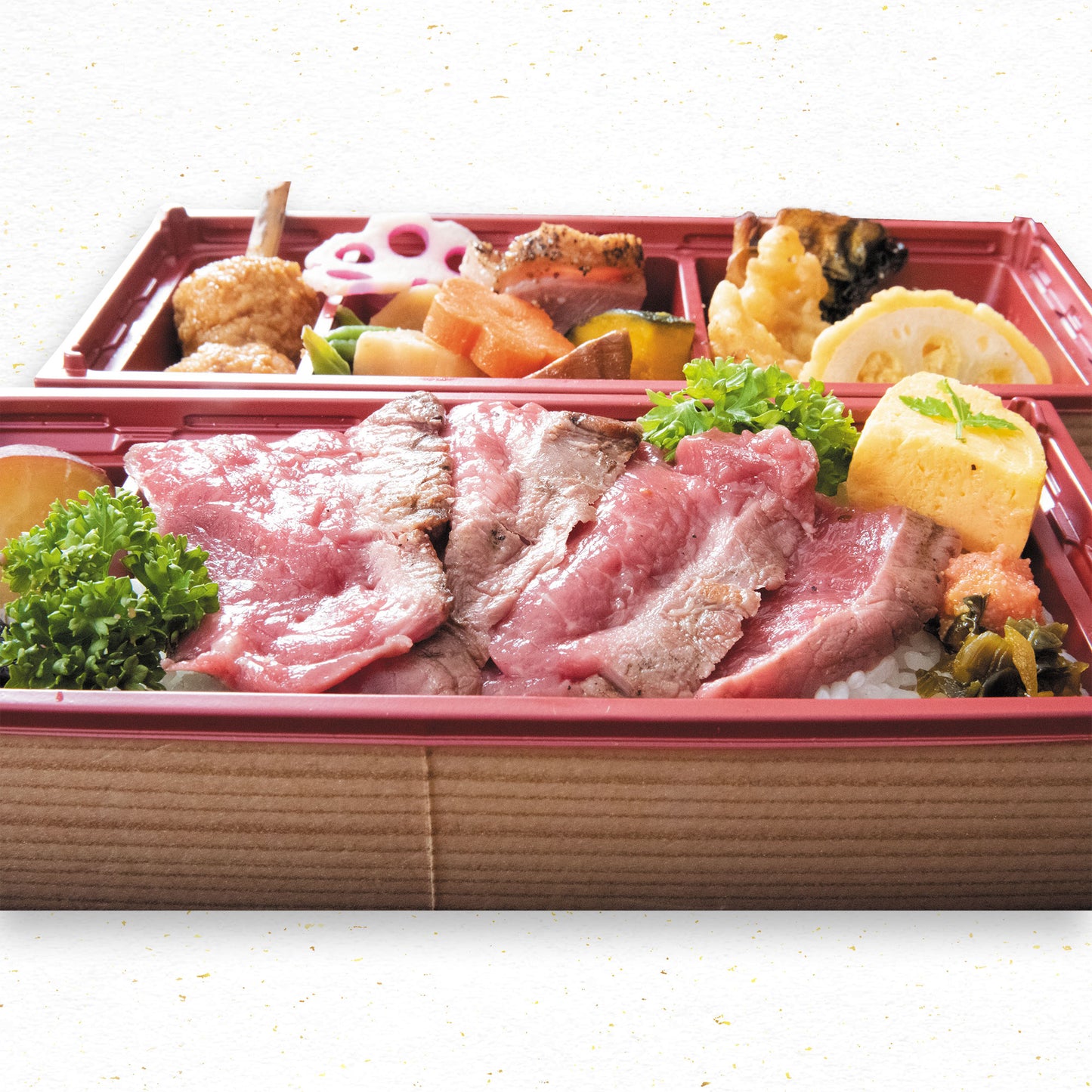 九州づくしと牛ステーキ重 画像3枚目